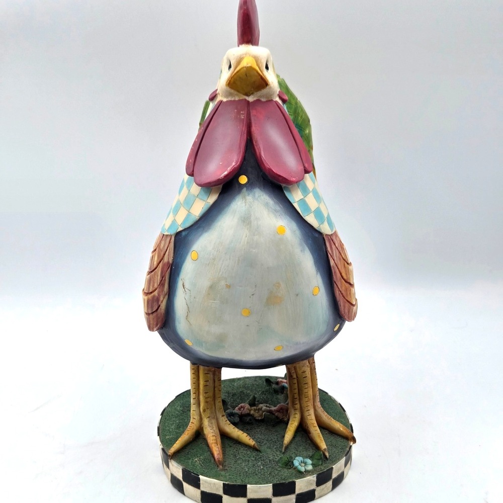 Rooster Figurine Resin Farmhouse Decor Statue 12" Tall Hand Painted VINTAGE - Picture 2 of 7